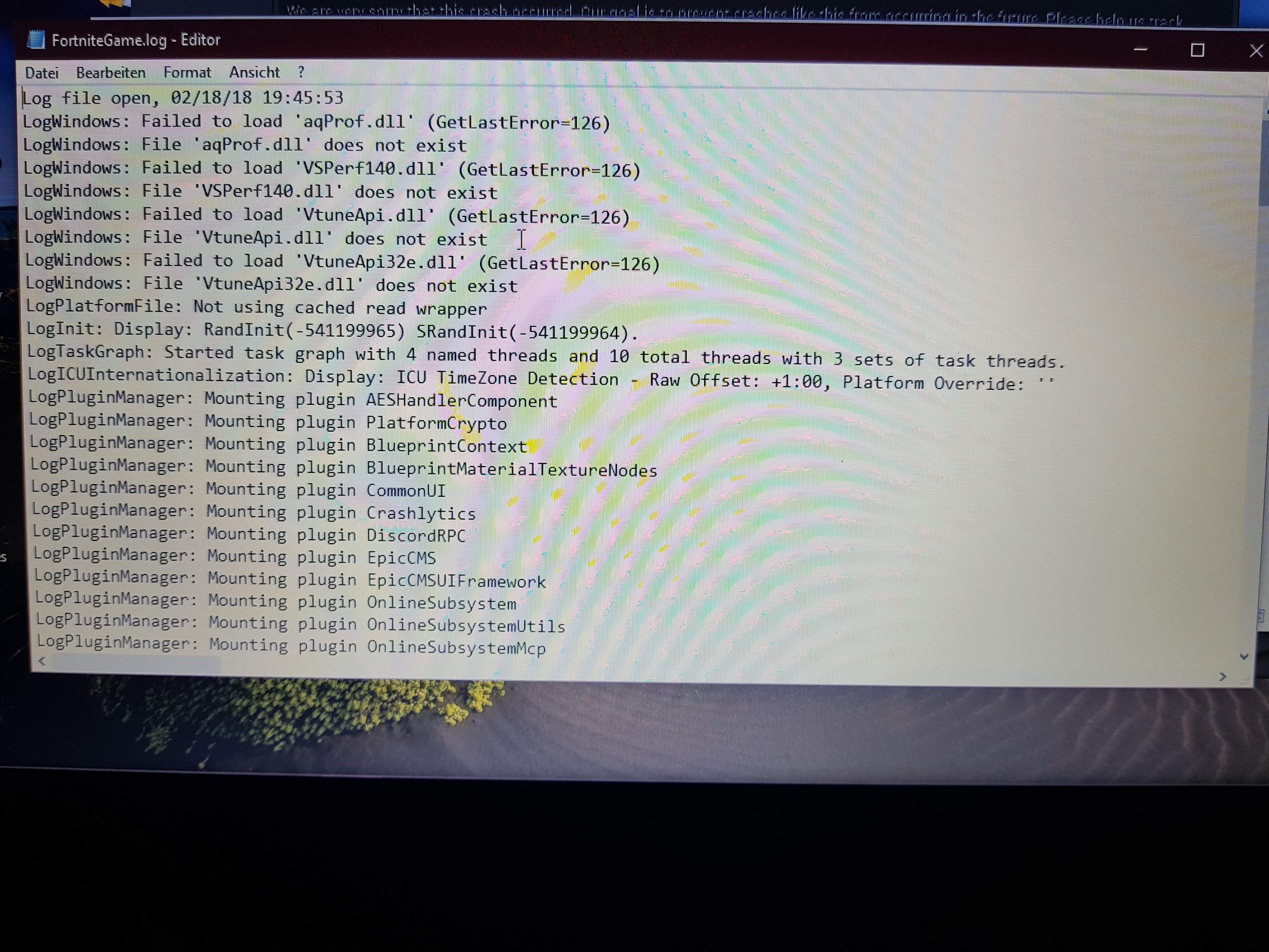 An Unreal Process Has Crashed Ue4 Fortnite Game Fr Free V Bucks Apps